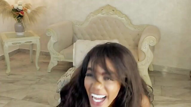 ShantallKnowless laughing with big tits out, squirt cam show