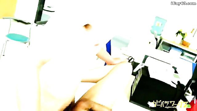 Passionate Asian boyfriends fucking intensely in clinic scene