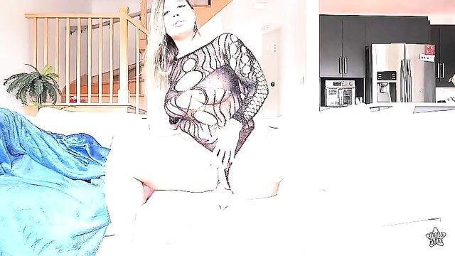 Hot Latina MILF in sheer lingerie posing seductively