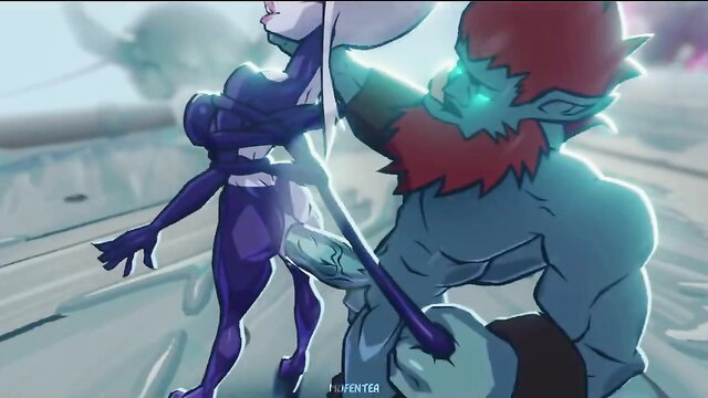 Evelynn fucked by blue ogre in League of Legends hentai parody