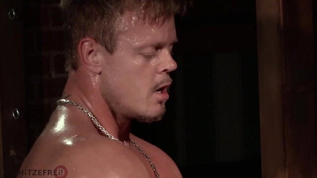 Sophie Logan watches muscular hung stranger sweat in swinger prep