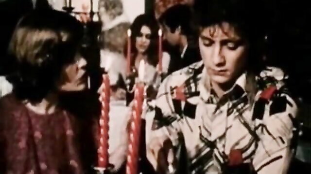 Retro 70s MILF with saggy tits and hairy teen in candlelit fantasy