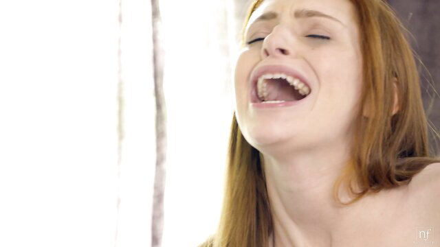 Redhead Maya Kendrick moans in ecstasy, nude closeup