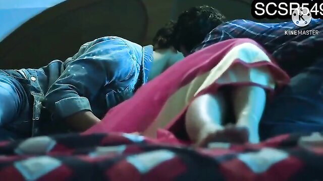Indian wifey fucked hard from behind on bed in tight jeans