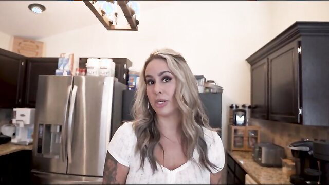 Misty Meaner hot blonde aunt in kitchen sex ed tease