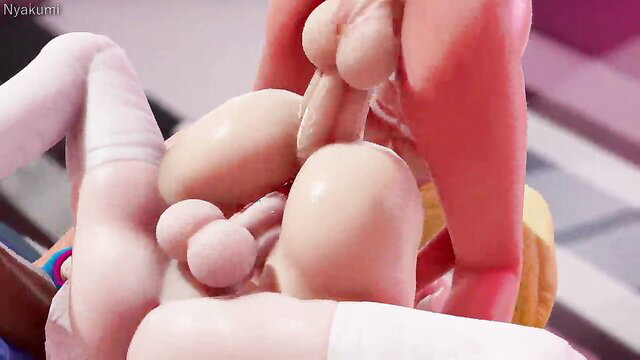 Lewd Darkness hentai girl with huge tits and balls in explicit closeup