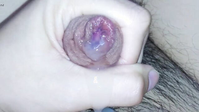 Closeup of spread shaved pussy with cum dripping out, cumpilation thumbnail