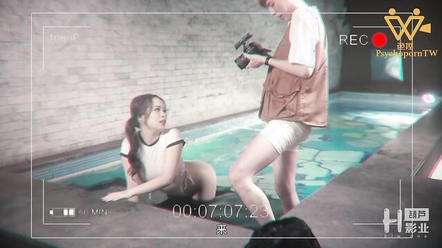 Hot Asian model in wet white shirt photoshoot gone wrong