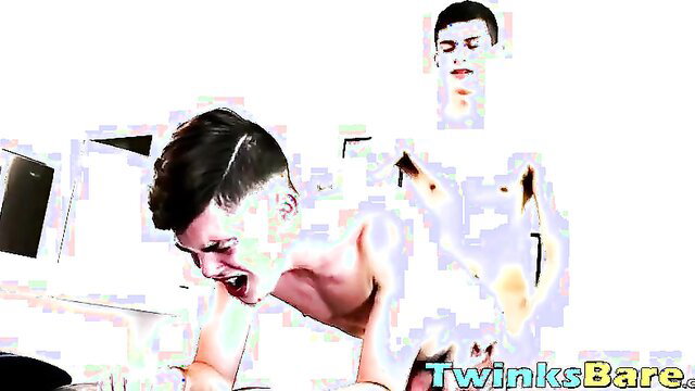 Justin Cross barebacks tattooed twink Michael Klein hard doggy