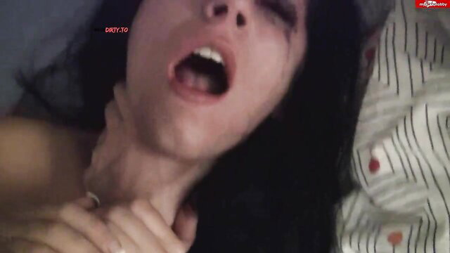 Party-Jule gagging on massive cock deepthroat POV