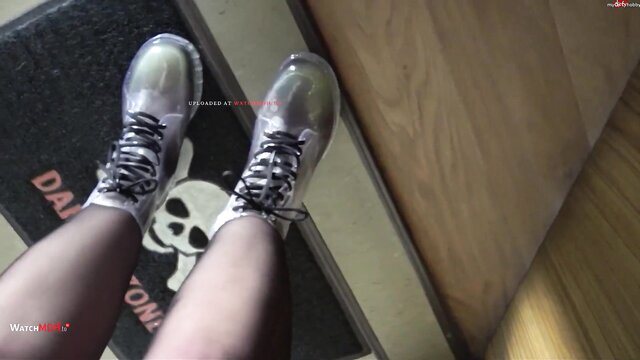 ViktoriaGoo's nylon legs and skull boots in hot tease