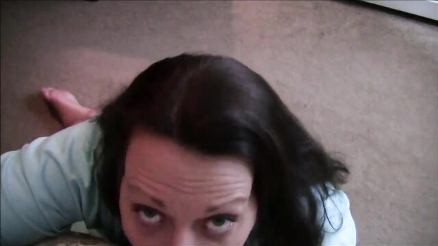 Diane Andrews spying naughty POV, topless milf on floor