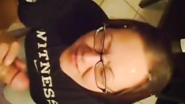 Amateur woman in Nike hoodie gives close-up handjob POV