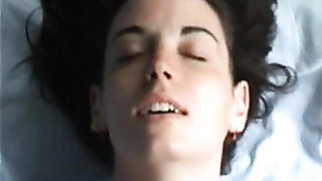 Cute brunette GF eyes closed in ecstasy on cam, amateur reaction