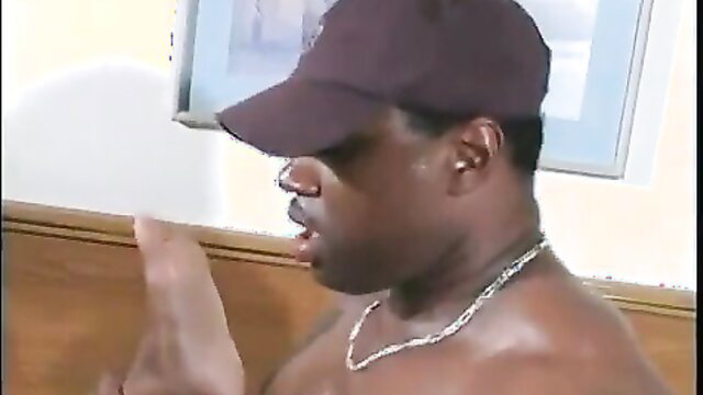 Muscular black man closeup in hardcore ebony fuck video