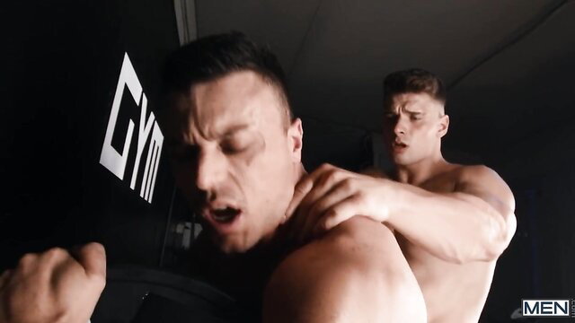 Malik Delgaty and stud drill asses in gym, hot muscle fuck