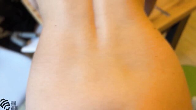 Nude blonde woman with perfect ass bending over in homemade amateur video