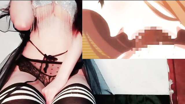 Hot Asian milf in lingerie and stockings from Kyoudan hentai gangbang