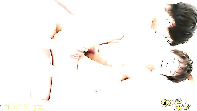 Hot Asian babes in threesome ass pounding action