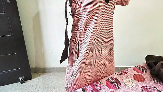 Hot Indian Desi girl YOURAMRITA04 in checkered dress standing sexy