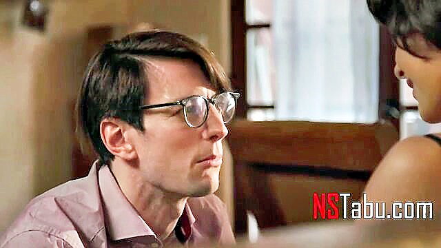 Cuckold watches man fuck his wife in hot threesome scene