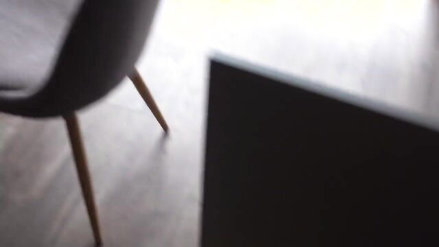 Blurry neighbor bent over for anal in bright room