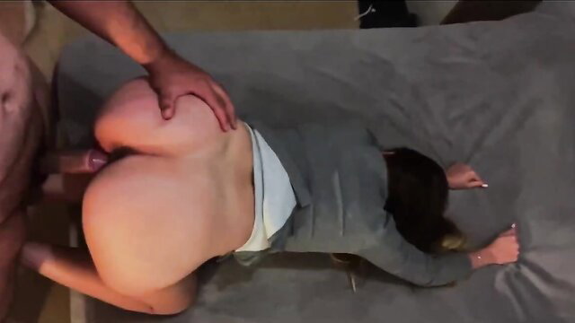 Stepdad watches stepdaughter banged hard doggy style taboo fuck