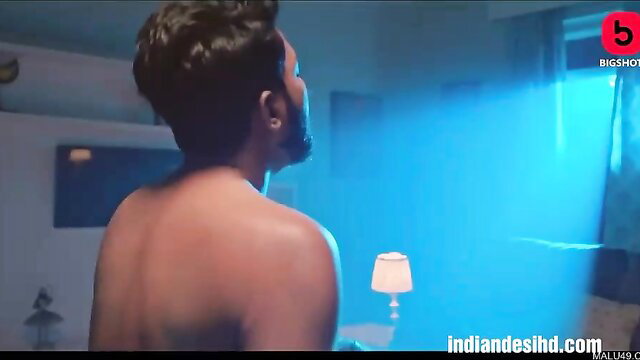 Hot Indian man shirtless back view in Ullu MILF housewife series