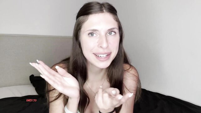 EmmaRichter POV solo topless tease smiling on bed