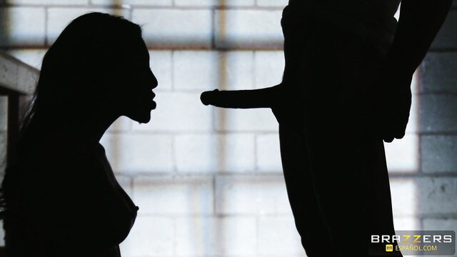 Asa Akira silhouette oral closeup with huge cock Brazzers