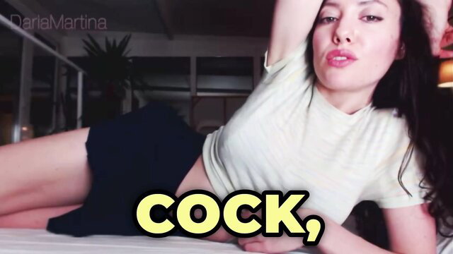 Young Daria Martina lying seductive in crop top and shorts JOI tease