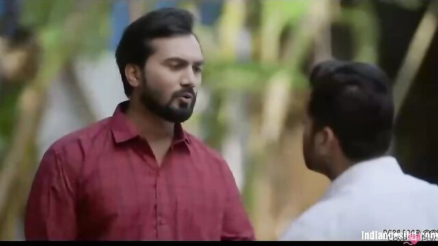 Two handsome Indian men in shirts talking intimately outdoors in hot desi video