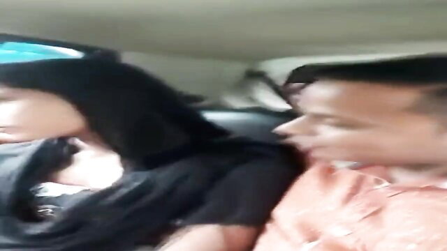 Petite Indian wife in black lingerie ripped by man in car