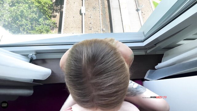 HannaSecret POV from above, big tits nude by window