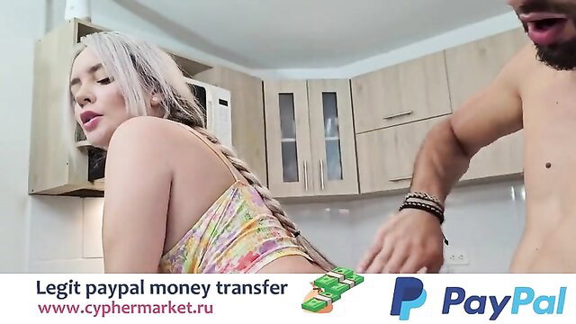 Kourtney Love fucked doggystyle in kitchen by man