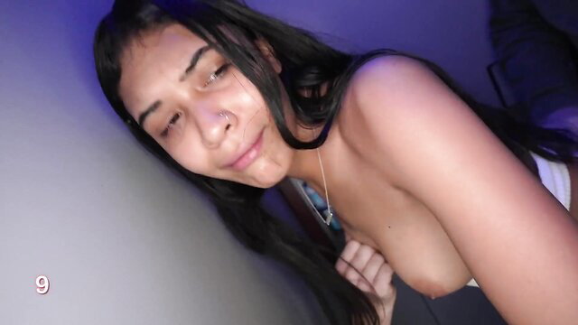 Reina Heart topless brunette beauty smiling seductively