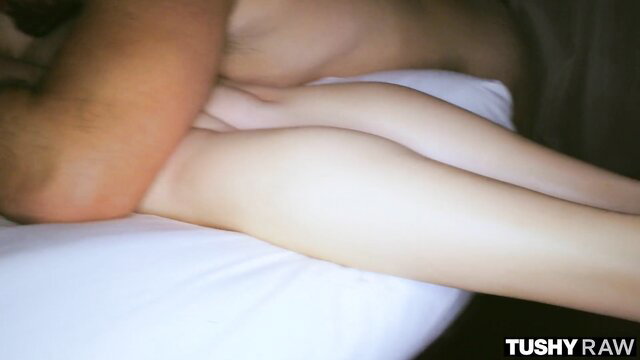 Charlotte Sins tight ass spooned by stud in bed