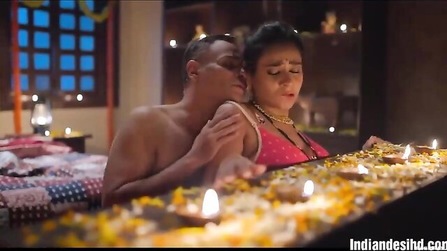 Indian bhabhi's massive tits bounce in rough hardcore sex embrace