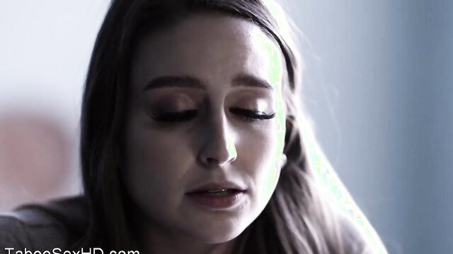 Sad blonde woman with teary eyes in emotional closeup, job interview tease