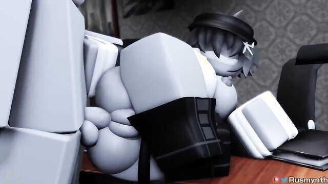 Gray Rusmynth R64 hentai girl huge ass thighs desk tease