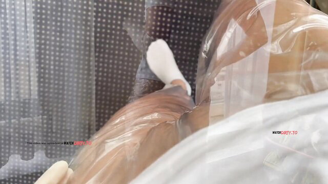 Yellowdreamcap milf teases in PVC hose, big tits, high heels, white socks