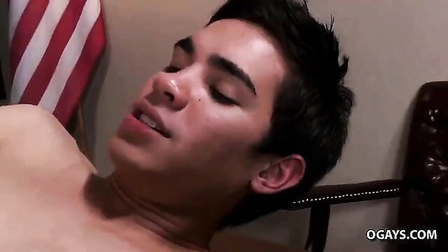 Hot Latino college twink face-fucked by dean in naughty prank