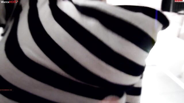 ViktoriaGoo striped dress upskirt tease POV closeup