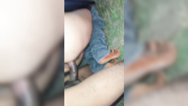 Indian college girl outdoor ass fuck with BF, cum on face load