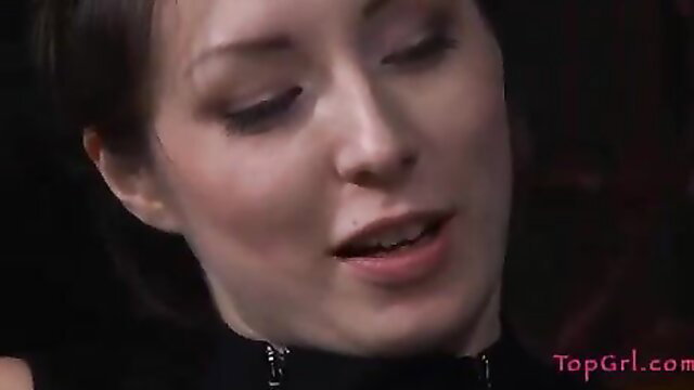 Hot Asian mistress in choker closeup, BDSM slave mask tease