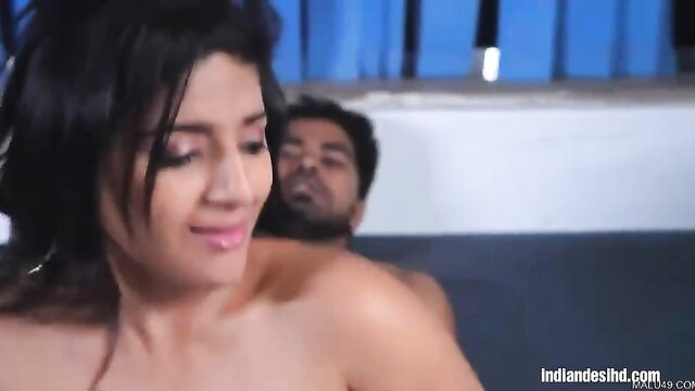 Indian bhabhi smiling at devar in bed, big tits nude hardcore preview
