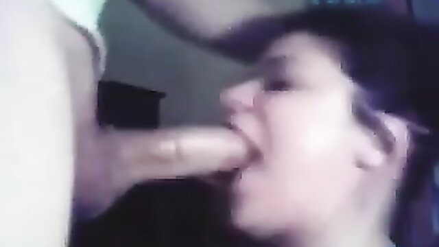 Naughty brunette teen mouth fucked hard by cock in homemade amateur video