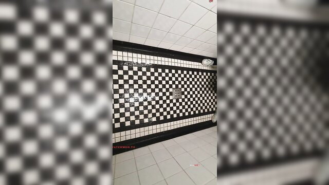 Luna Light in black and white tiled shower POV milf scene