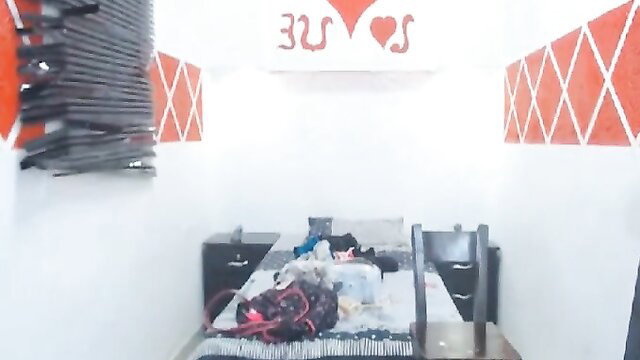 Shemale twerks juicy big ass in red room before hard anal drilling