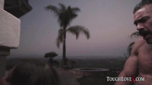 Natasha Nice rough outdoor doggy with buff stud, big tits